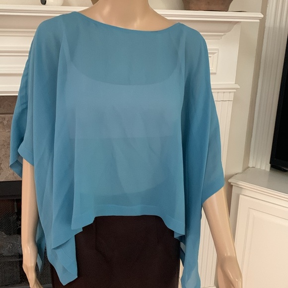 - NWT Eileen Fisher RIVER Sheer Silk Georgette Bateau Neck Top - Picture 5 of 10